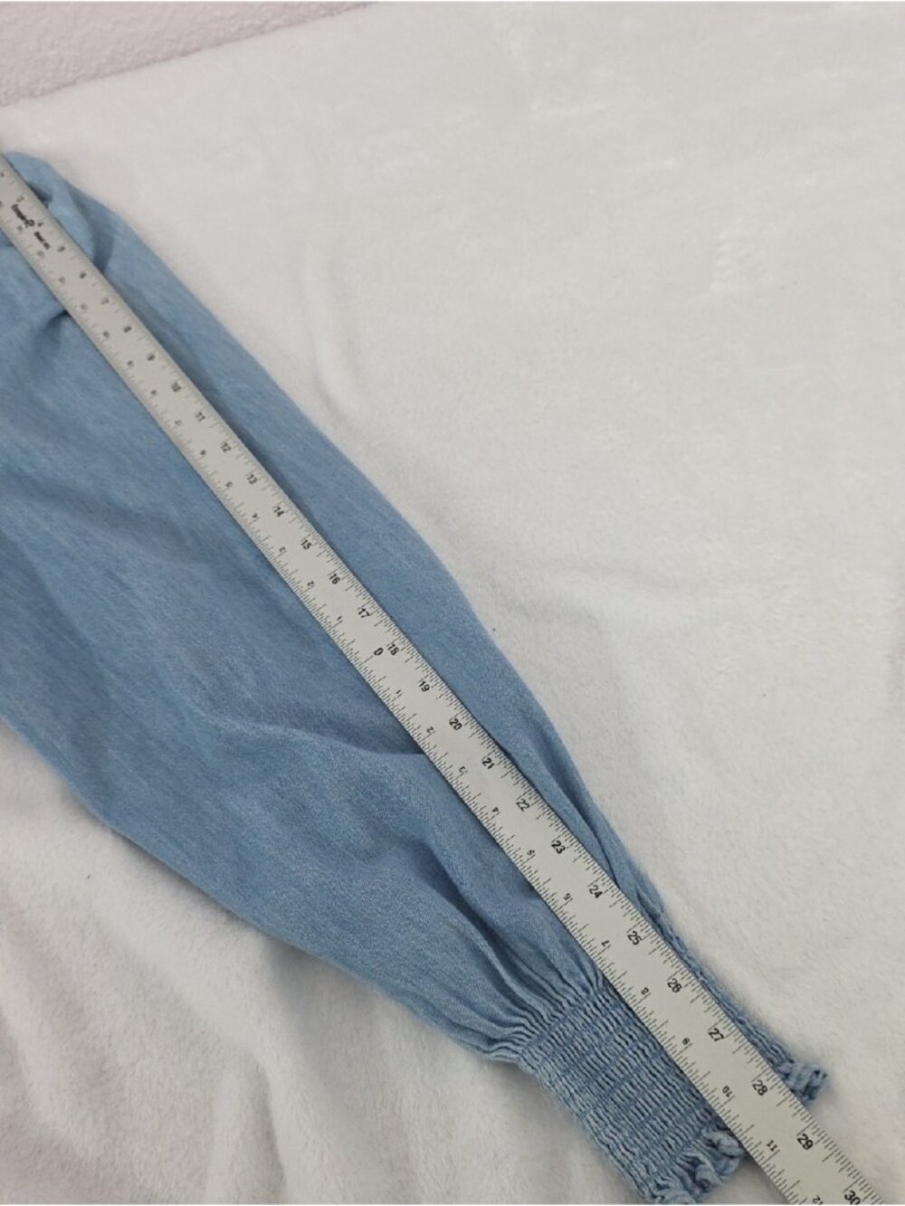 Old Navy Blue Cotton Chambray Denim Empire Mini Dress Large - Picture 7 of 9